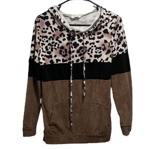Angerella Suede & Animal Print Hoodie